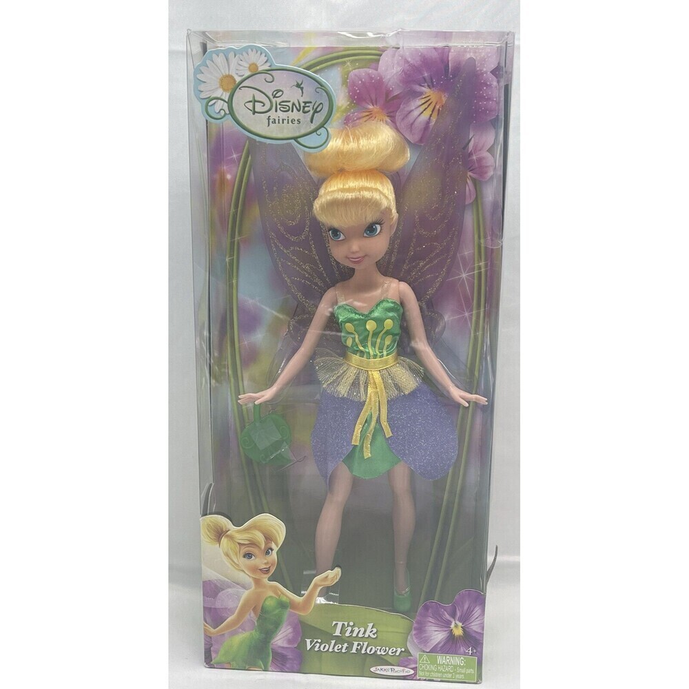 2012 JAKKS PACIFIC DISNEY FAIRIES DOLL TINK VIOLET FLOWER NEW IN BOX